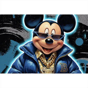 Spannrahmenbild Zeichentrickfigur Fashion mit Sonnenbrille und Jacke No.3 Querformat