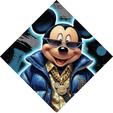 Lade das Bild in den Galerie-Viewer, Leinwandbild Zeichentrickfigur Fashion mit Sonnenbrille und Jacke No.3 Raute
