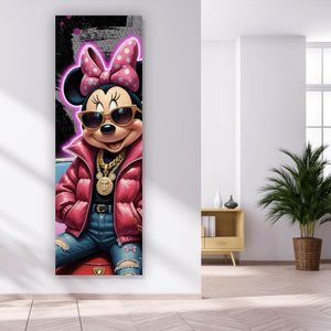 Acrylglasbild Zeichentrickfigur Fashion mit Sonnenbrille und Jacke No.4 Panorama Hoch