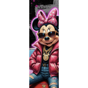 Acrylglasbild Zeichentrickfigur Fashion mit Sonnenbrille und Jacke No.4 Panorama Hoch