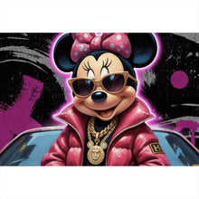 Lade das Bild in den Galerie-Viewer, Spannrahmenbild Zeichentrickfigur Fashion mit Sonnenbrille und Jacke No.4 Querformat
