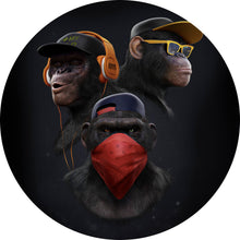 Lade das Bild in den Galerie-Viewer, Aluminiumbild 3 weise Affen 3 wise monkeys Gangster Kreis
