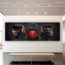 Lade das Bild in den Galerie-Viewer, Aluminiumbild 3 weise Affen 3 wise monkeys Gangster Panorama
