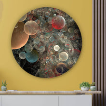 Lade das Bild in den Galerie-Viewer, Aluminiumbild gebürstet Abstract Bubbles Kreis
