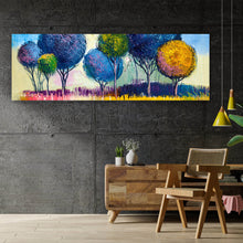Lade das Bild in den Galerie-Viewer, Spannrahmenbild Abstrakte Bunte Bäume Panorama
