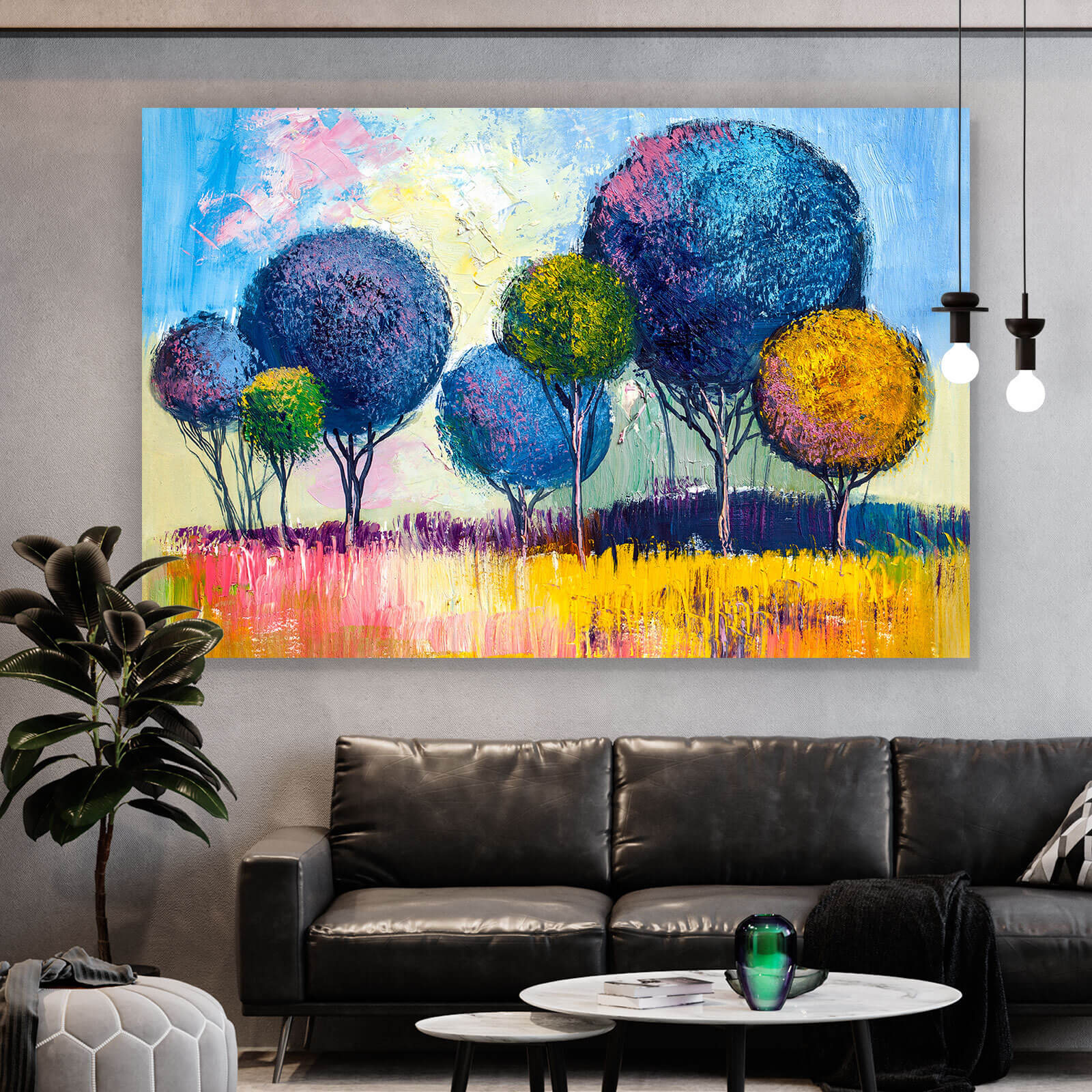 Leinwandbild Baum Abstrakt Wandbild Modern 120x80 Cm