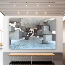 Lade das Bild in den Galerie-Viewer, Acrylglasbild Abstrakte geometrische Beton Würfel Querformat
