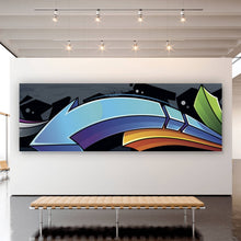 Lade das Bild in den Galerie-Viewer, Aluminiumbild gebürstet Graffiti Pfeil Panorama

