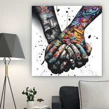 Lade das Bild in den Galerie-Viewer, Poster Abstrakte Hände im Tattoo Style Quadrat
