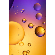 Lade das Bild in den Galerie-Viewer, Leinwandbild Abstrakte Lila und Orangene Blasen Hochformat
