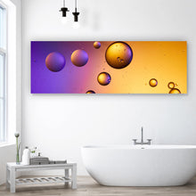 Lade das Bild in den Galerie-Viewer, Aluminiumbild gebürstet Abstrakte Lila und Orangene Blasen Panorama
