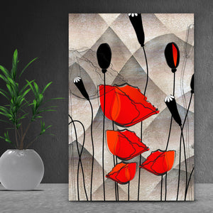 Acrylglasbild Abstrakte Mohnblumen Hochformat