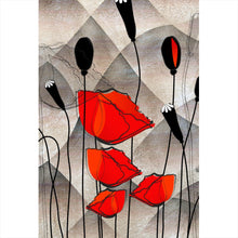 Lade das Bild in den Galerie-Viewer, Spannrahmenbild Abstrakte Mohnblumen Hochformat
