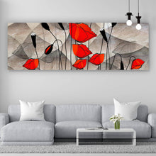Lade das Bild in den Galerie-Viewer, Spannrahmenbild Abstrakte Mohnblumen Panorama
