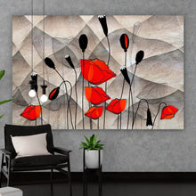 Lade das Bild in den Galerie-Viewer, Spannrahmenbild Abstrakte Mohnblumen Querformat
