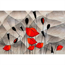 Lade das Bild in den Galerie-Viewer, Spannrahmenbild Abstrakte Mohnblumen Querformat
