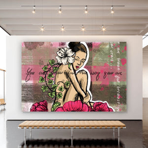 Poster Abstrakte Schönheit auf Blüten Querformat