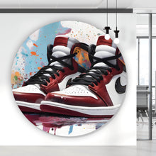 Lade das Bild in den Galerie-Viewer, Aluminiumbild gebürstet Abstrakte Sneaker Bunt Kreis

