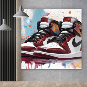 Aluminiumbild Abstrakte Sneaker Bunt Quadrat