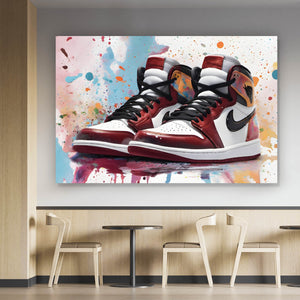 Aluminiumbild gebürstet Abstrakte Sneaker Bunt Querformat