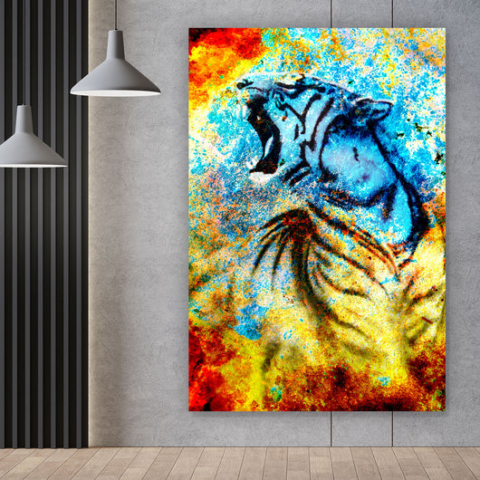 Leinwandbild Abstrakte Tiger Collage Hochformat