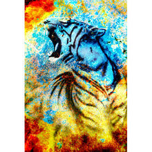 Lade das Bild in den Galerie-Viewer, Aluminiumbild Abstrakte Tiger Collage Hochformat
