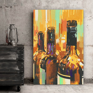 Leinwandbild Abstrakte Weinflaschen Hochformat