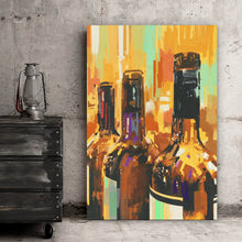 Lade das Bild in den Galerie-Viewer, Spannrahmenbild Abstrakte Weinflaschen Hochformat
