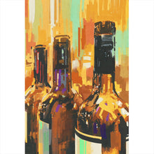 Lade das Bild in den Galerie-Viewer, Leinwandbild Abstrakte Weinflaschen Hochformat
