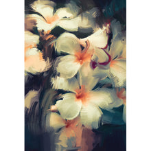 Lade das Bild in den Galerie-Viewer, Aluminiumbild Abstrakte Weiße Blumen Hochformat
