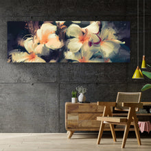 Lade das Bild in den Galerie-Viewer, Spannrahmenbild Abstrakte Weiße Blumen Panorama
