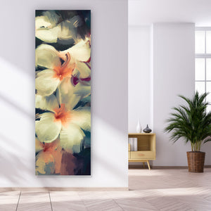 Acrylglasbild Abstrakte Weiße Blumen Panorama Hoch