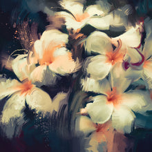 Lade das Bild in den Galerie-Viewer, Leinwandbild Abstrakte Weiße Blumen Quadrat
