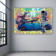 Lade das Bild in den Galerie-Viewer, Aluminiumbild gebürstet Abstrakter Astronaut Querformat
