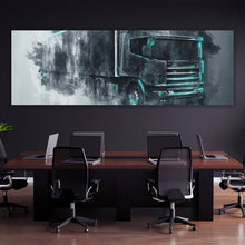 Lade das Bild in den Galerie-Viewer, Acrylglasbild Abstrakter LKW auf grauem Hintergrund Panorama
