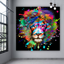 Lade das Bild in den Galerie-Viewer, Spannrahmenbild Abstrakter Löwenkopf Quadrat
