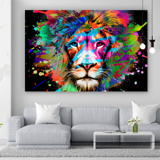 Spannrahmenbild Abstrakter Löwenkopf Querformat