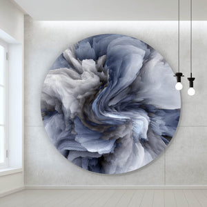 Aluminiumbild gebürstet Abstrakter Marmor Blau Kreis