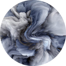 Lade das Bild in den Galerie-Viewer, Aluminiumbild gebürstet Abstrakter Marmor Blau Kreis
