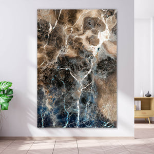 Spannrahmenbild Abstrakter Marmor Braun Hochformat