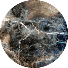 Lade das Bild in den Galerie-Viewer, Aluminiumbild gebürstet Abstrakter Marmor Braun Kreis
