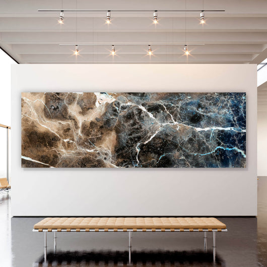 Acrylglasbild Abstrakter Marmor Braun Panorama