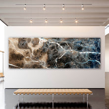 Lade das Bild in den Galerie-Viewer, Leinwandbild Abstrakter Marmor Braun Panorama

