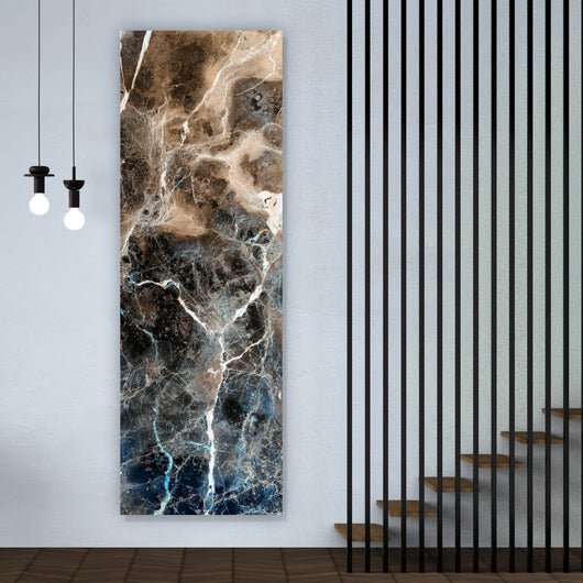 Leinwandbild Abstrakter Marmor Braun Panorama Hoch