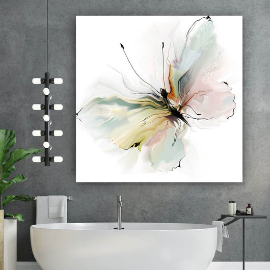Spannrahmenbild Abstrakter Schmetterling im Quadrat, Aufhängefertig &  Versandkostenfrei – Wandguru