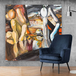 Spannrahmenbild Abstraktes Fantasie Gemälde Quadrat