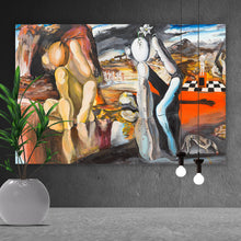 Lade das Bild in den Galerie-Viewer, Spannrahmenbild Abstraktes Fantasie Gemälde Querformat
