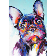 Lade das Bild in den Galerie-Viewer, Aluminiumbild Abstraktes Portrait einer Bulldogge Hochformat
