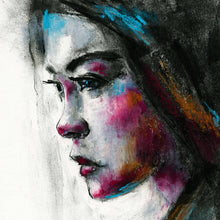 Lade das Bild in den Galerie-Viewer, Poster Abstraktes Portrait einer jungen Frau Quadrat
