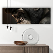 Lade das Bild in den Galerie-Viewer, Leinwandbild Affe mit Kappe Digital Art Panorama
